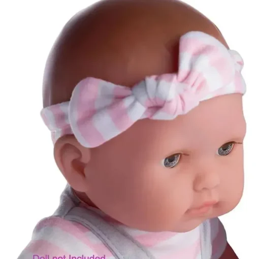 JC Toys - Roupa de boneca Berenguer Boutique, macacão cinza com listras rosa, maiores de 2 anos