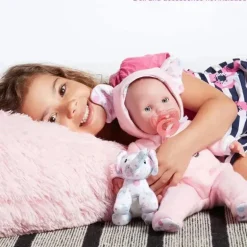 JC Toys - Roupa de boneca Berenguer Boutique, macacão com capuz com tema de elefante rosa, maiores de 2 anos