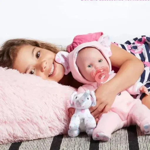JC Toys - Roupa de boneca Berenguer Boutique, macacão com capuz com tema de elefante rosa, maiores de 2 anos