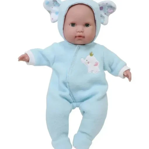 JC Toys - Roupa de boneca Berenguer Boutique, macacão com capuz com tema de elefante azul, maiores de 2 anos