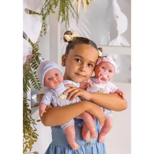 JC Toys - Roupa de boneca Berenguer Boutique, macacão cinza com listras rosa, maiores de 2 anos
