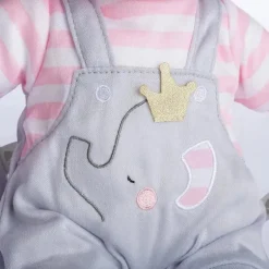 JC Toys - Roupa de boneca Berenguer Boutique, macacão cinza com listras rosa, maiores de 2 anos