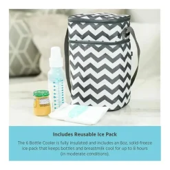 J.L. Childress - 6 Bottle Cooler, Grey Chevron