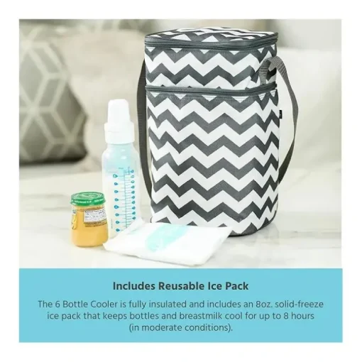 J.L. Childress - 6 Bottle Cooler, Grey Chevron
