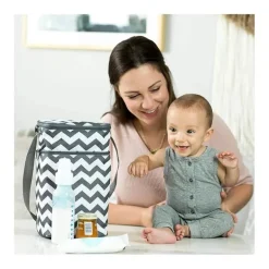 J.L. Childress - 6 Bottle Cooler, Grey Chevron