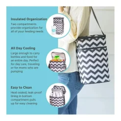 J.L. Childress - 6 Bottle Cooler, Grey Chevron