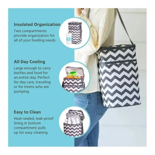 J.L. Childress - 6 Bottle Cooler, Grey Chevron