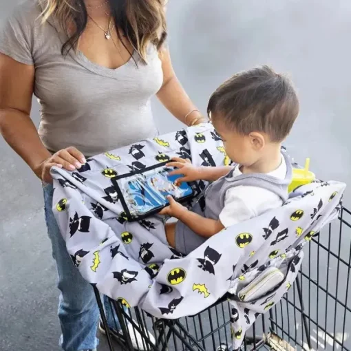 JL Childress - Carrinho de compras do Batman da DC Comics e capa para cadeira alta para bebês e crianças pequenas