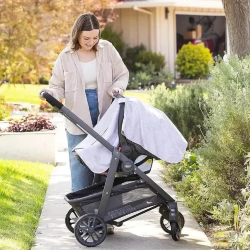 JL Childress – Dossel reversível para assento de carro infantil, sombra e capa de privacidade para bebês meninas, Minnie Mouse lavanda