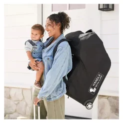 JL Childress - Premier Infant Car Seat Travel Bag Pad + Rodas, Preto