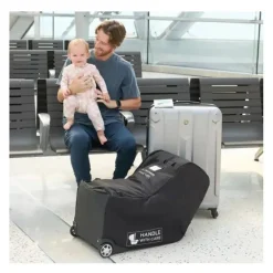 JL Childress - Premier Infant Car Seat Travel Bag Pad + Rodas, Preto