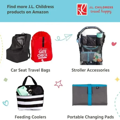 J.L. Childress - Single & Double Stroller Travel Bag - Black