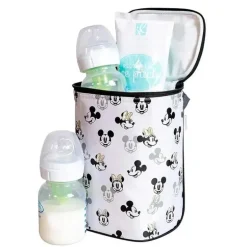 JL Childress Twocool Refrigerador de Garrafas Duplas com bolsa de gelo, Mickey Minnie Branco