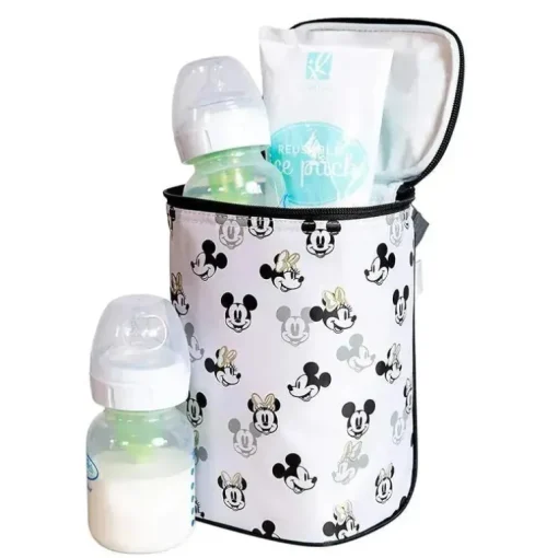 JL Childress Twocool Refrigerador de Garrafas Duplas com bolsa de gelo, Mickey Minnie Branco