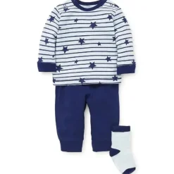 Jogger Little Me Baby Boy Star Stripe, conjunto de 3 peças