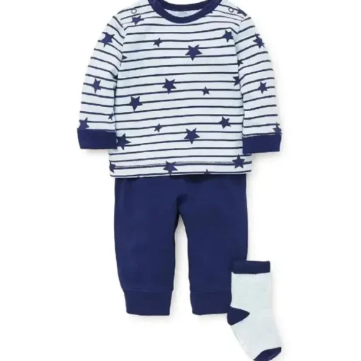 Jogger Little Me Baby Boy Star Stripe, conjunto de 3 peças
