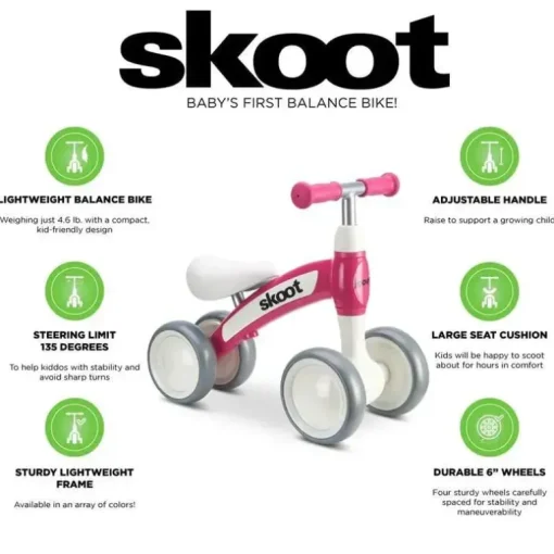 Joovy - Bicicleta Skoot Balance para crianças de 10m e até 45lbs, Pinkcrush