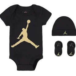 Jordan Baby - Conjunto básico 3Pk preto e dourado