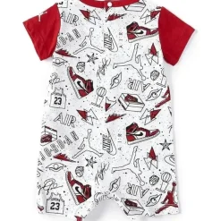 Jordan Baby – Macacão Fun Flight, branco e vermelho