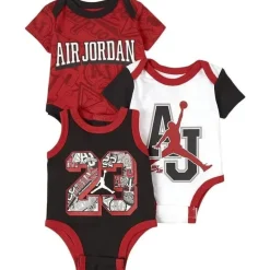 Jordan Baby - 3Pk Boys Bodysuits AJ, vermelho, preto e branco