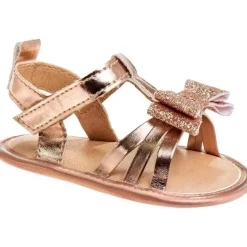 Josmo - Laura Ashley Sapatos de bebê berço sandálias menina, ouro rosa