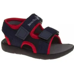 Josmo - Sandália Polo Baby Boy, Preta/Vermelho