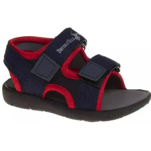Josmo - Sandália Polo Baby Boy, Preta/Vermelho