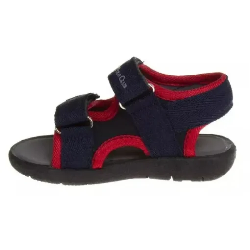 Josmo - Sandália Polo Baby Boy, Preta/Vermelho