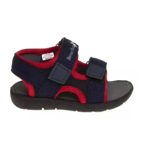 Josmo - Sandália Polo Baby Boy, Preta/Vermelho