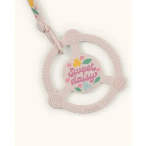 Jujube - Anel de mordedor de silicone com clipe removível, Sweet Daisy
