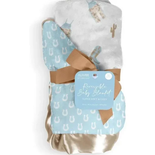 Jujube - Cobertor reversível para bebê, Howdy Partner Blue