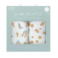 Jujube - Conjunto de cobertor Swaddle, Howdy Partner Blue