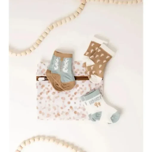 Jujube - Trio de meias para bebê, Howdy Partner Blue