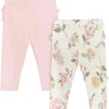 Just Born – Calça unissex para bebê com 2 unidades, floral vintage, 3-6 meses