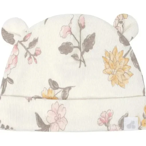 Just Born - Conjunto de bonés e luvas de 4 peças para bebês meninasMittens, Dusty Pink e Floral, 0-6M