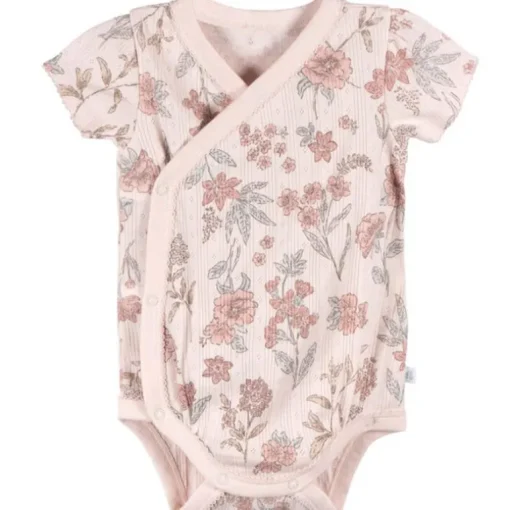 Just Born - 3Pk Baby Girl Kimono Bodysuit Pink