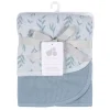 Just Born - 2Pk Cotton Baby Blanket Boy Blue Leaf