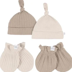 Just Born - 4Pk Hat And Cuff Mitten Set Baby Neutral 0-6M Tan