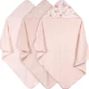 Just Born - 3Pk Hooded Towels Baby Girl Pink