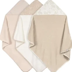 Just Born - 3Pk Hooded Towels Baby Neutral Tan