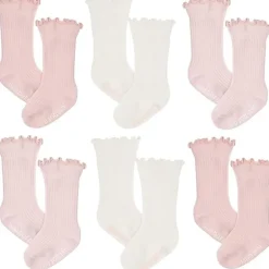 Just Born - 6Pk Novelty Pointelle Socks Baby Girl Pink