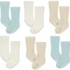 Just Born - 6Pk Rolled Cuff Ribbed Socks Baby Boy Blue