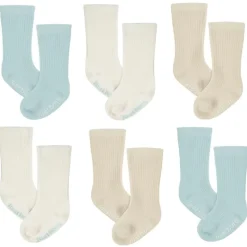 Just Born - 6Pk Rolled Cuff Ribbed Socks Baby Boy Blue