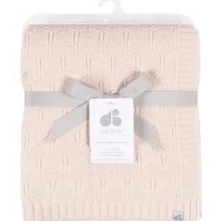 Just Born - 1Pk Sweater Knit Baby Blanket Girl Pink