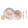 Kalencom - Jungle Cheetahs 5 Piece Feeding Set, Pink