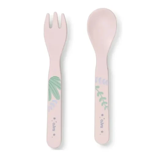 Kalencom - Jungle Cheetahs 5 Piece Feeding Set, Pink