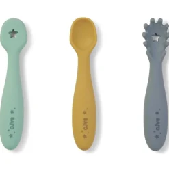 Kalencom - Set Of 3 Training Spoons, Mist + Mustard + Hunter