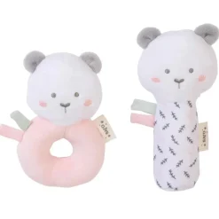 Kalencom - Sweet & Fun Rattle Ring + Squeaker (Set Of 2), Nude Pink