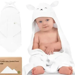 Keababies - Cuddle Baby Hooded Towel, Lamb