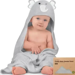 Keababies - Cuddle Baby Hooded Towel, Elephant